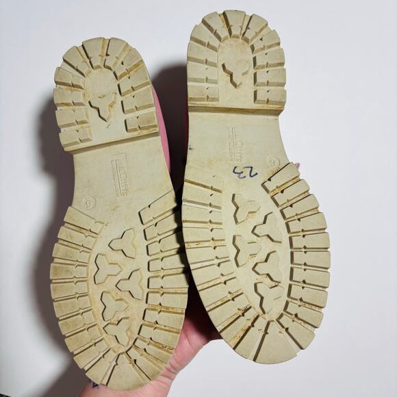 Cliffs by White Mountain Pink Combat Boots – Lug Sole Lace-Up Ankle Boots - Picture 5 of 8